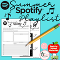 Summer Playlist Activity | Back to School Icebreaker | First Week of School
