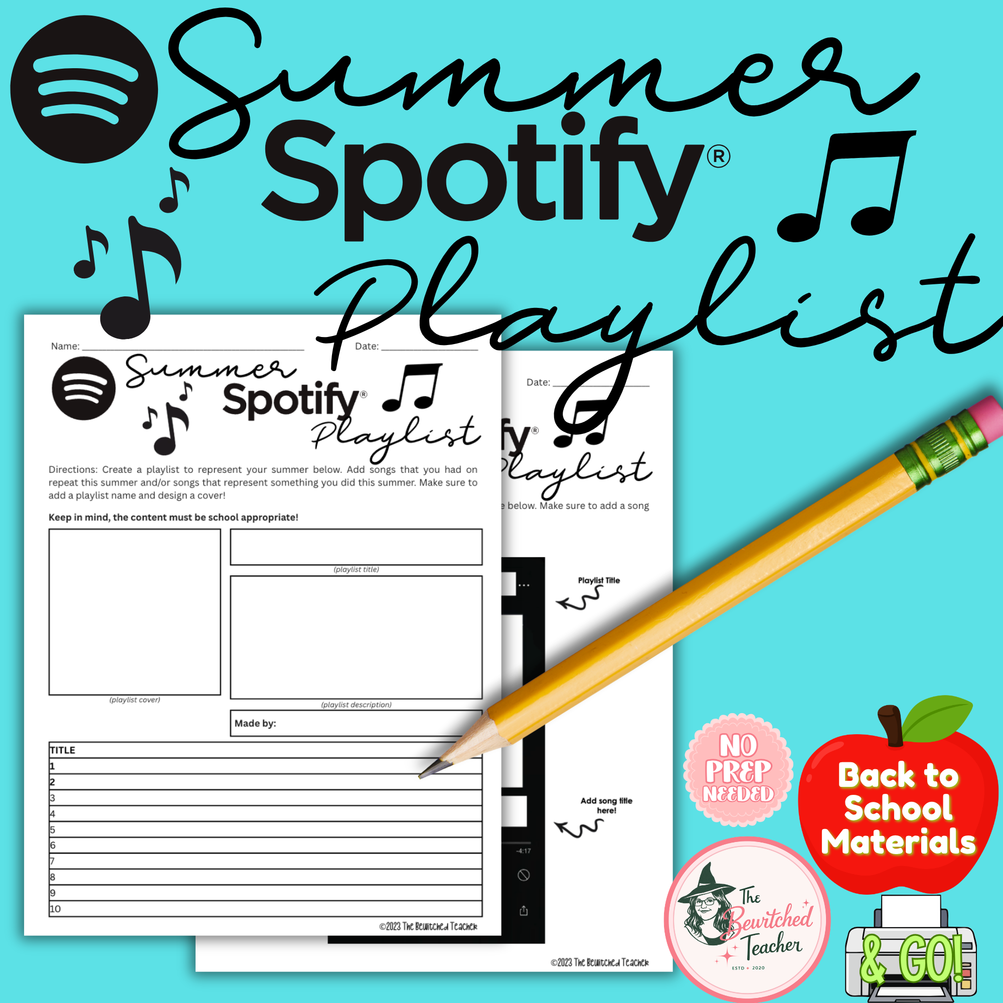 Summer Playlist Activity | Back to School Icebreaker | First Week of School