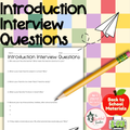 Back to School Introduction Interview Questions | Icebreaker Activity