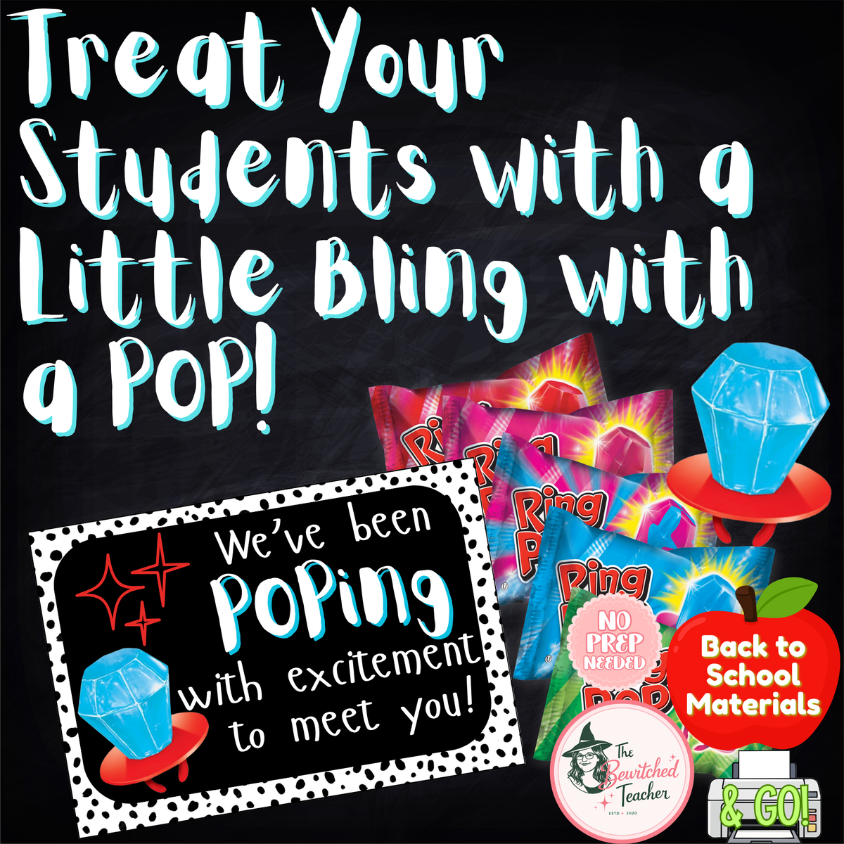 "POPing with Excitement!" – Ring Pop Tags for Back to School (DOTS PATTERN)