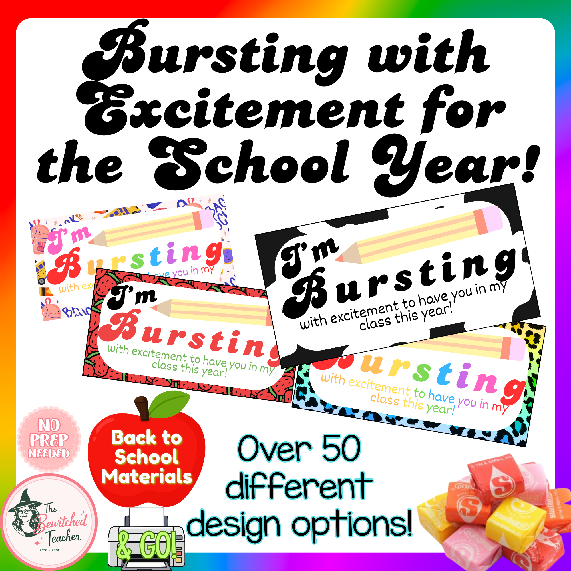 “I’m Bursting with Excitement!” – Back to School Starburst Gift Tags
