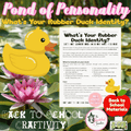 Pond of Personality Rubber Duck Craftivity | Back to School Bulletin Board