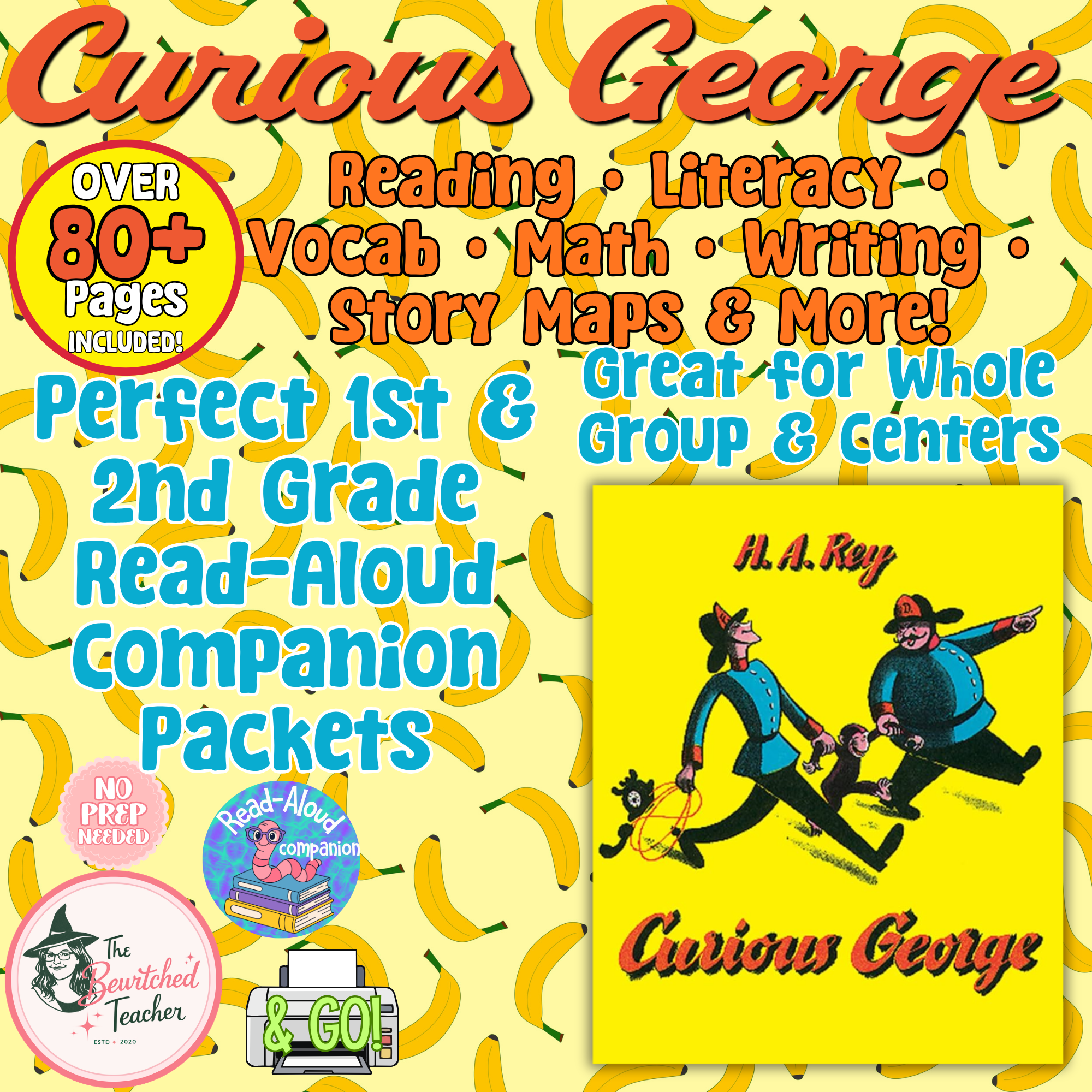 Curious George Read-Aloud Companion Activities | 1st-2nd Gr. | Lit & Math Unit