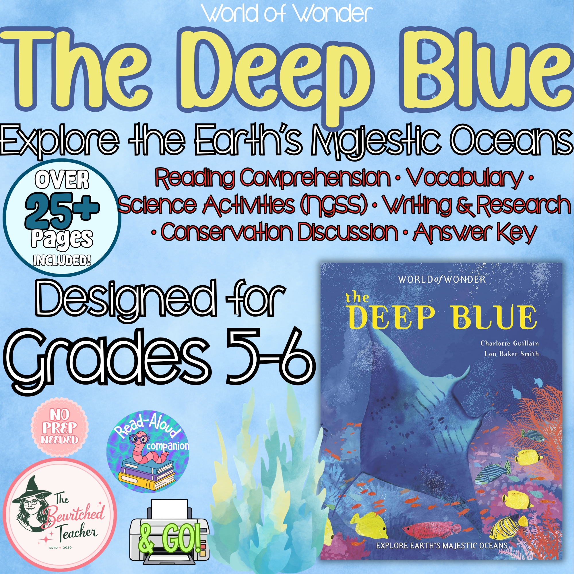 The Deep Blue | Ocean Reading Comprehension, Vocabulary & Writing | Grades 5-6