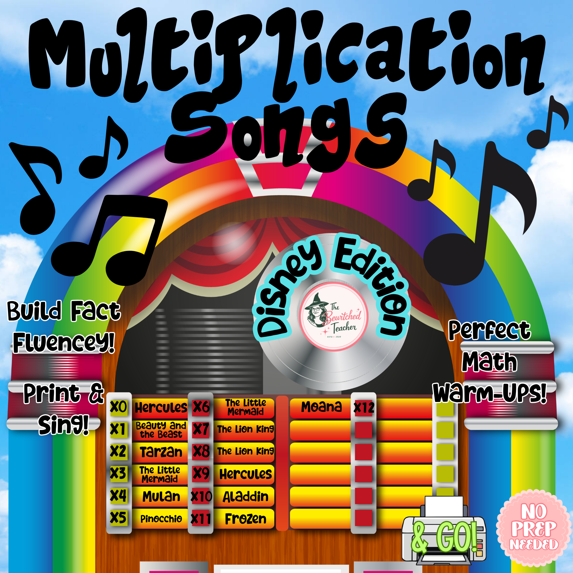 Sing Your Multiplication! Disney-Inspired Memorization Songs Times Tables 0-12
