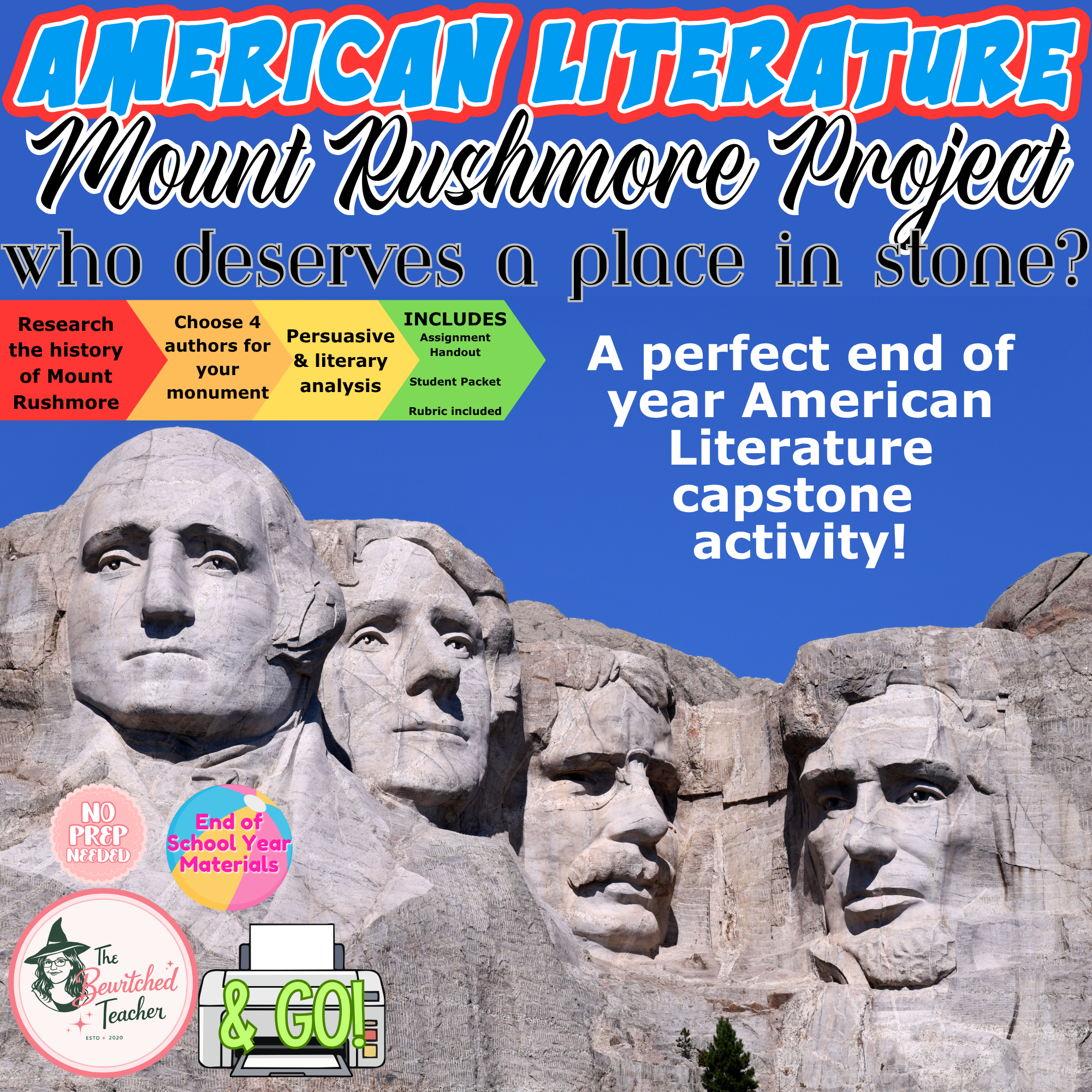 American Literature Mount Rushmore Project | End of Year American Lit Capstone
