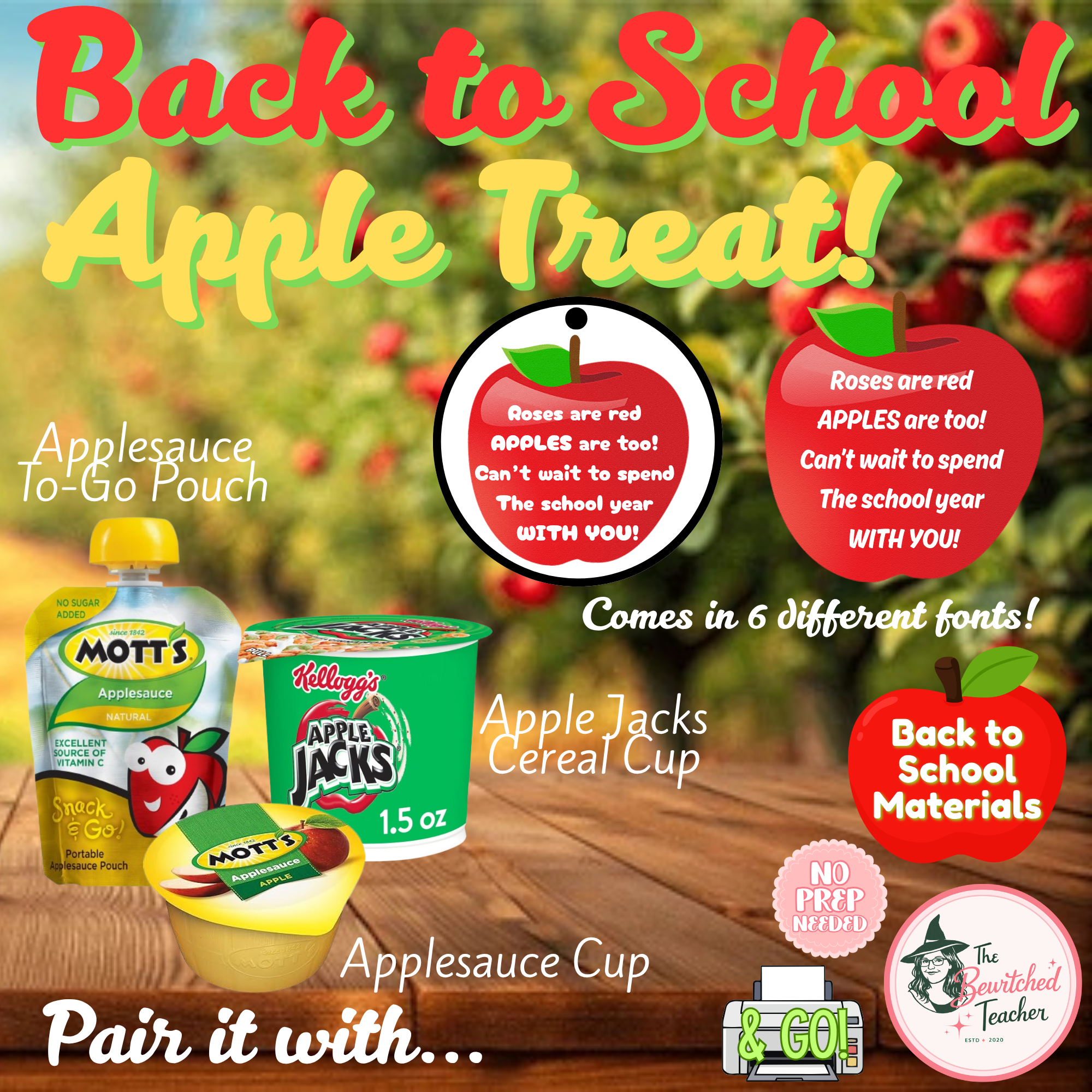 Apple-Themed Welcome Tags – Back to School Printable with 6 Font Styles