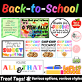 Back to School Treat Tags – Printable PDF Set