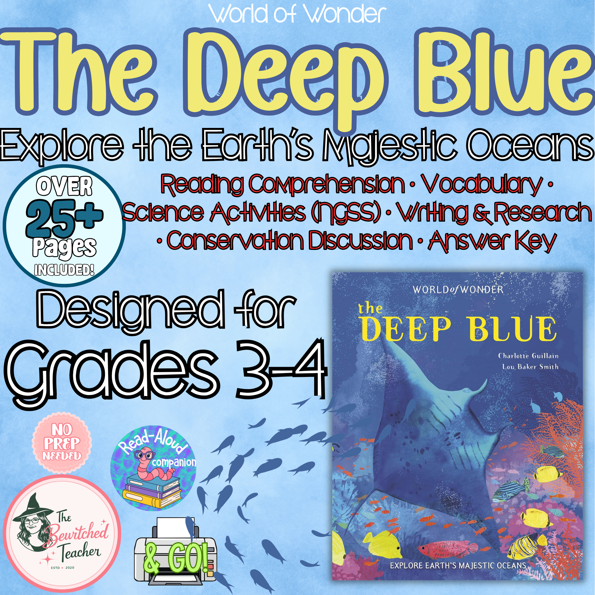 The Deep Blue Companion | Ocean Zones, Reading Comprehension & Science | Gr. 3-4
