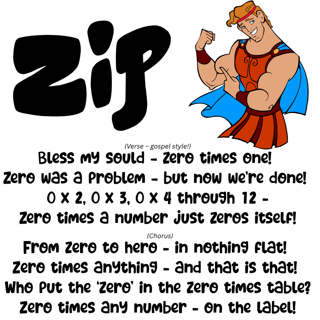 Sing Your Multiplication! Disney-Inspired Memorization Songs Times Tables 0-12